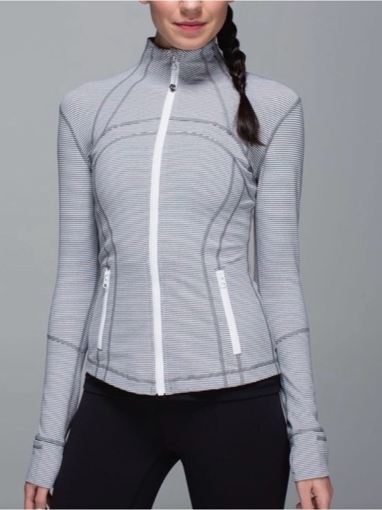 lululemon athletica Tops - Lululemon Define Jacket Tonka Stripe Heathered Slate White